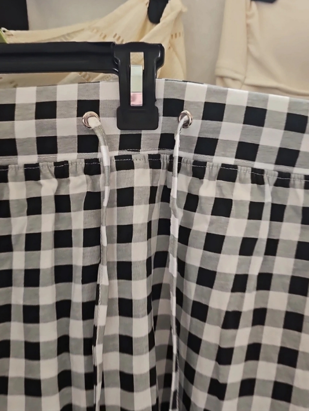 New In Bag 3x Black & White Gingham Drawstring Skort - Picture 2 of 4